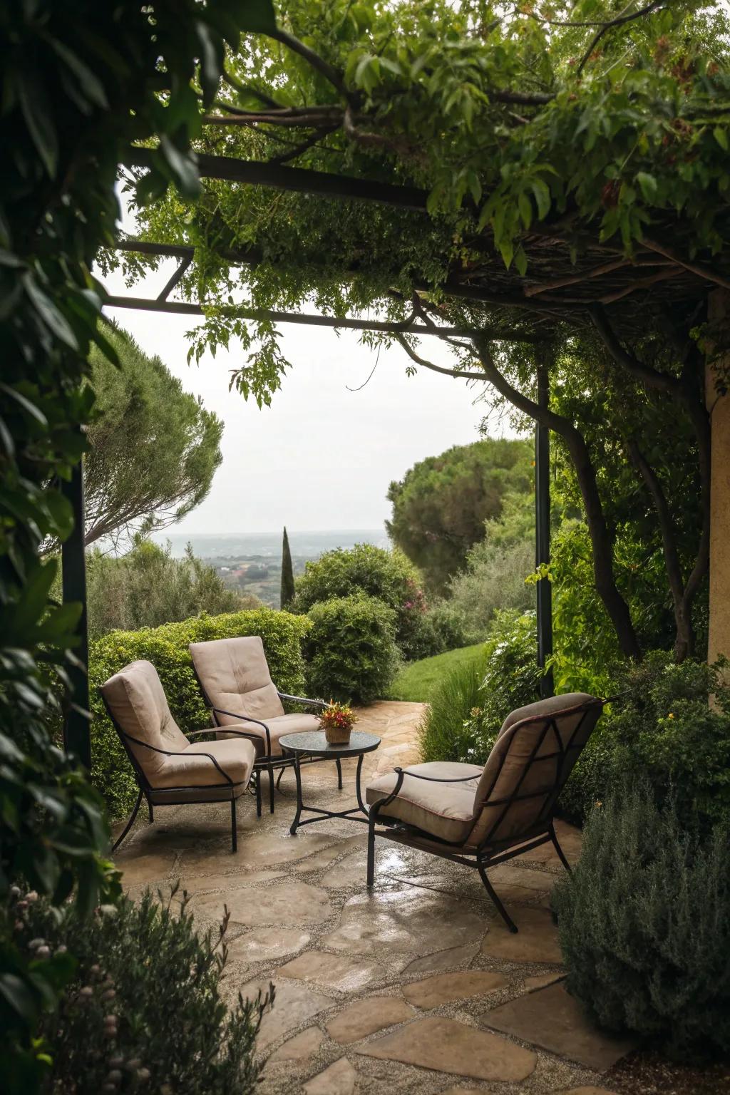 A secret garden nook for peaceful solitude.