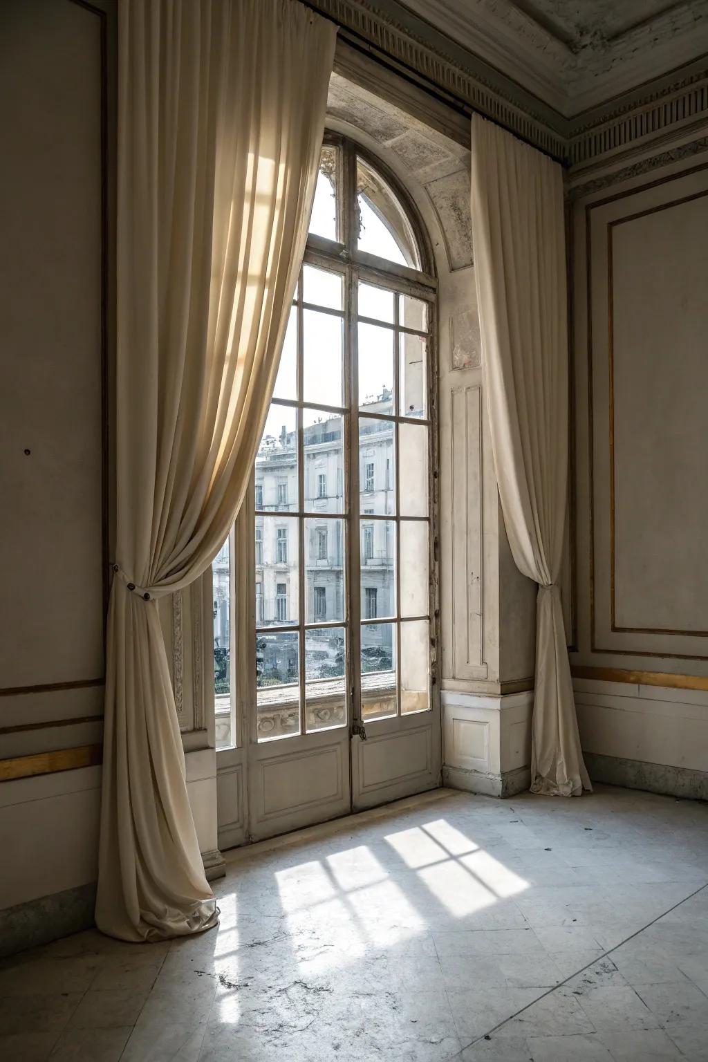 Minimalist window coverings offer a crisp, fresh look.