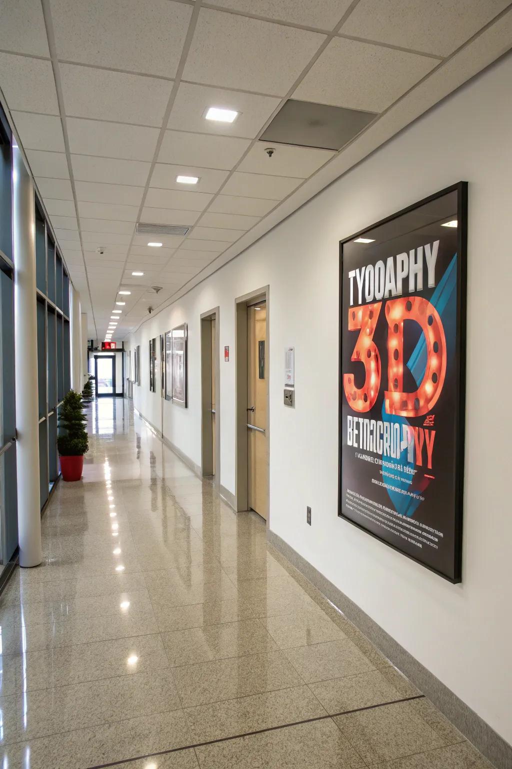 3D typography is sure to capture the eye.
