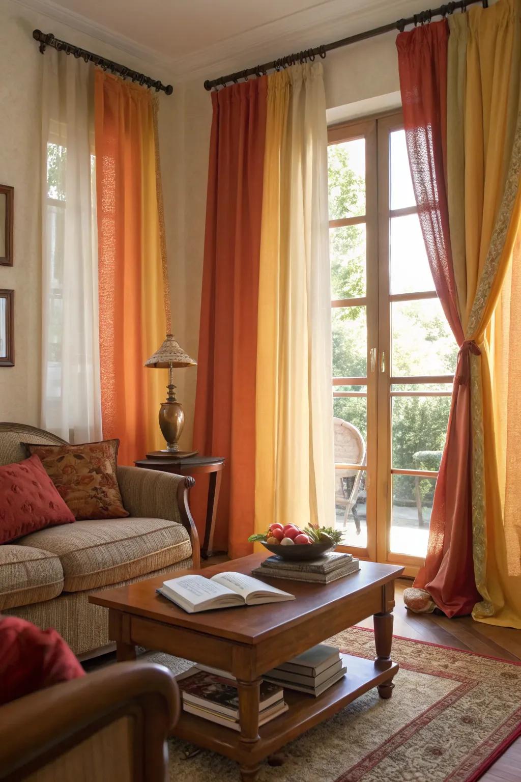 Warm colors enhance the cozy atmosphere in your living area.