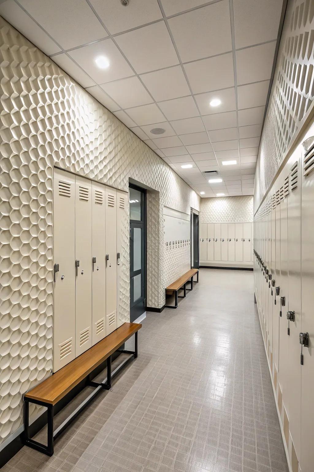 Textured panels inject depth and intrigue.