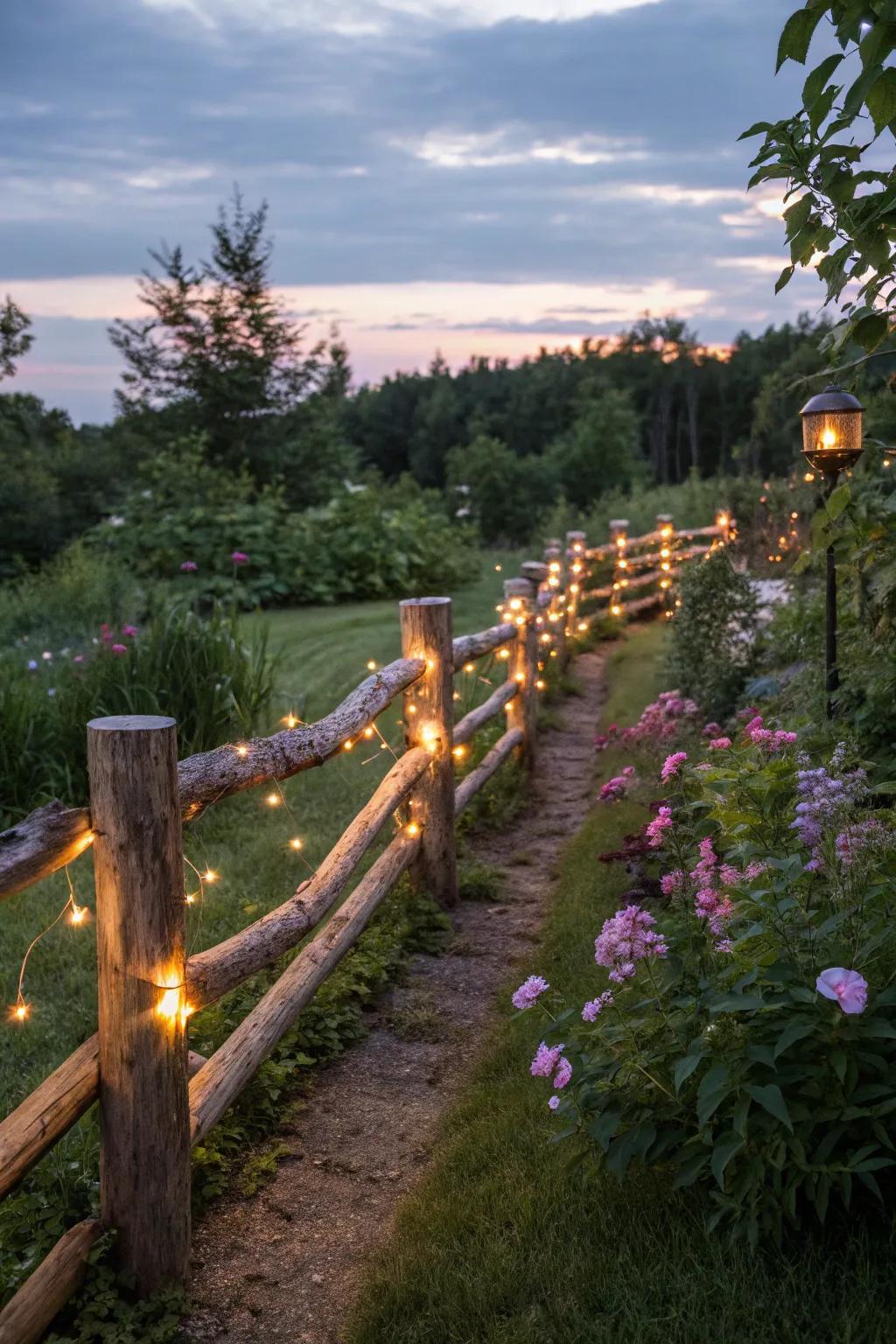 Illuminate your patch through lamps on your log enclosure.