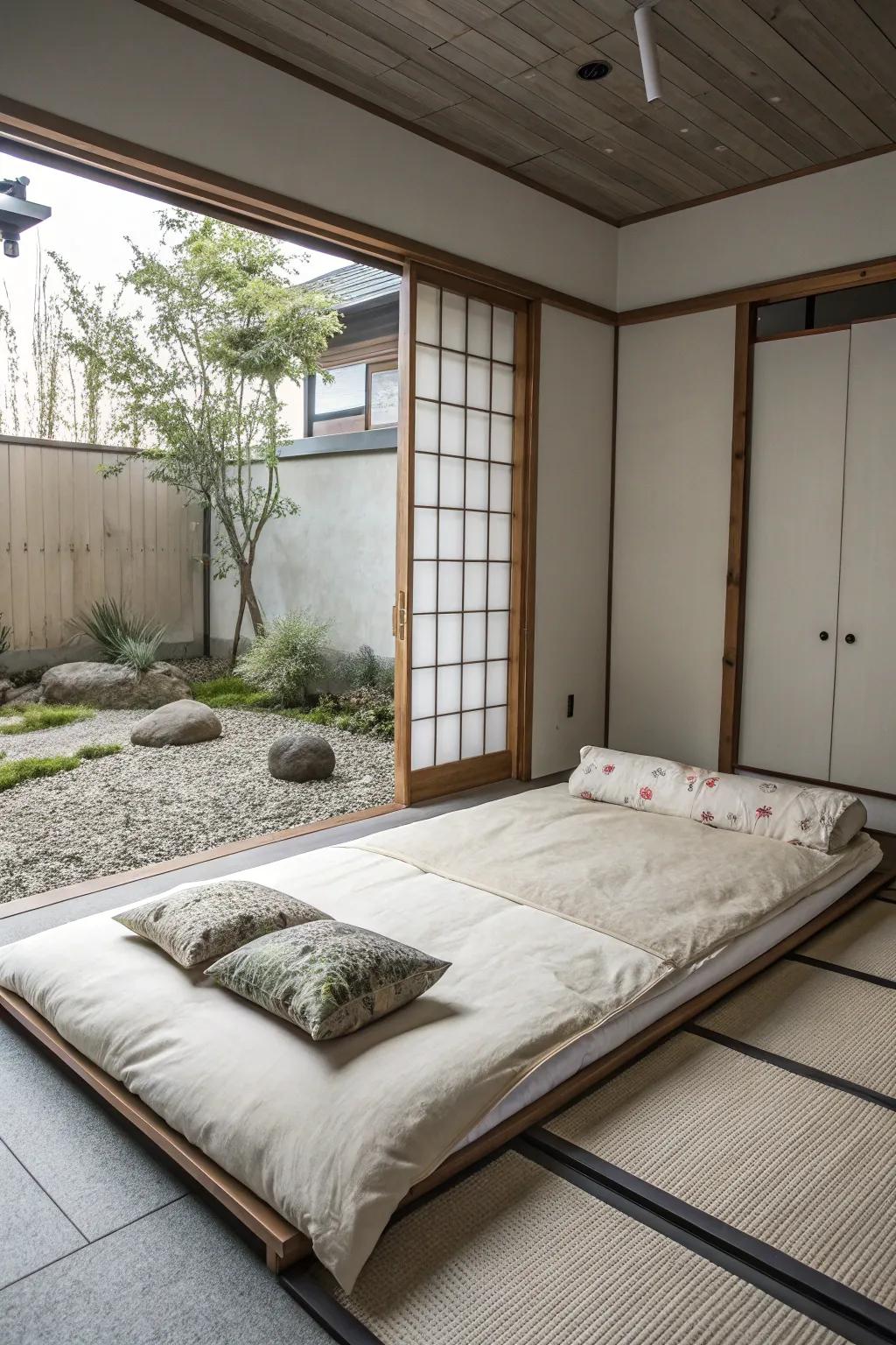 Japanese influence brings zen simplicity.