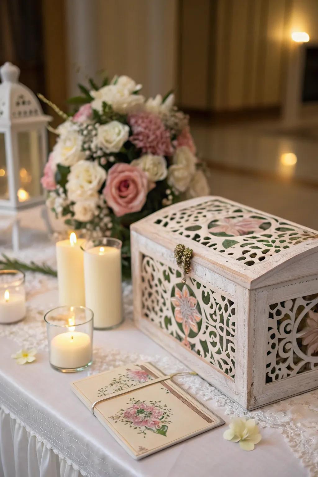 A memory chest encouraging attendees to reveal their thoughts and recollections.