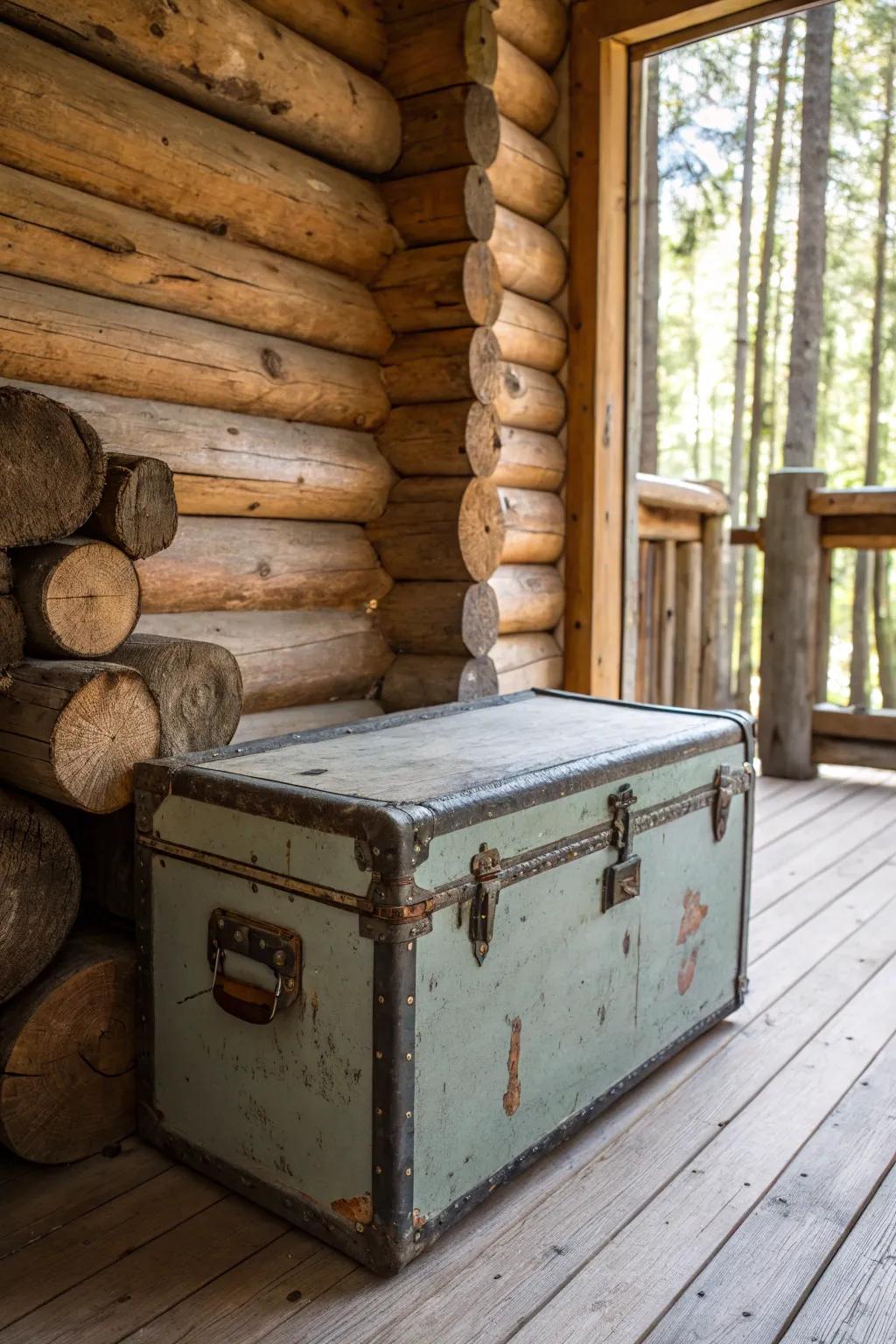 Weathered artwork techniques reveal rustic charm.
