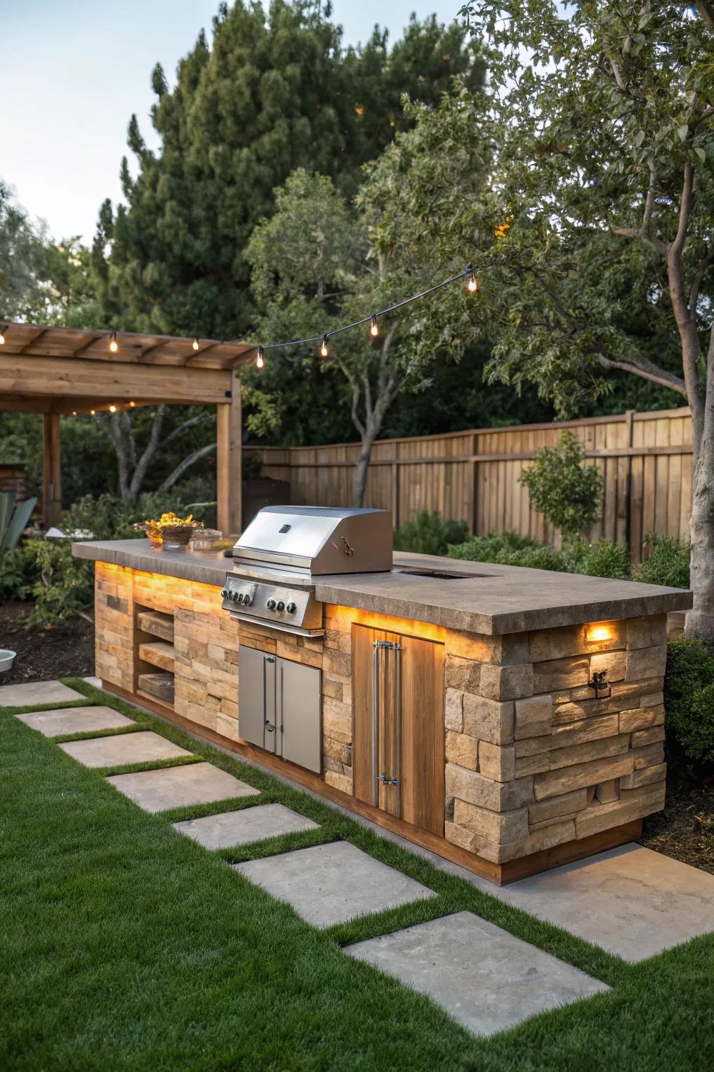 Eco-friendly materials for a sustainable BBQ design.