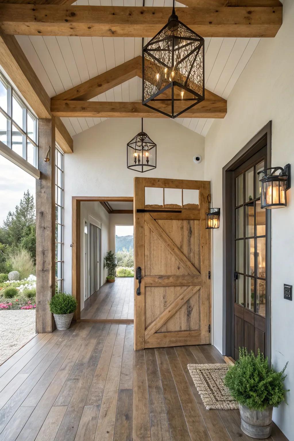Wide enclosure lights provide a breezy, current feel.