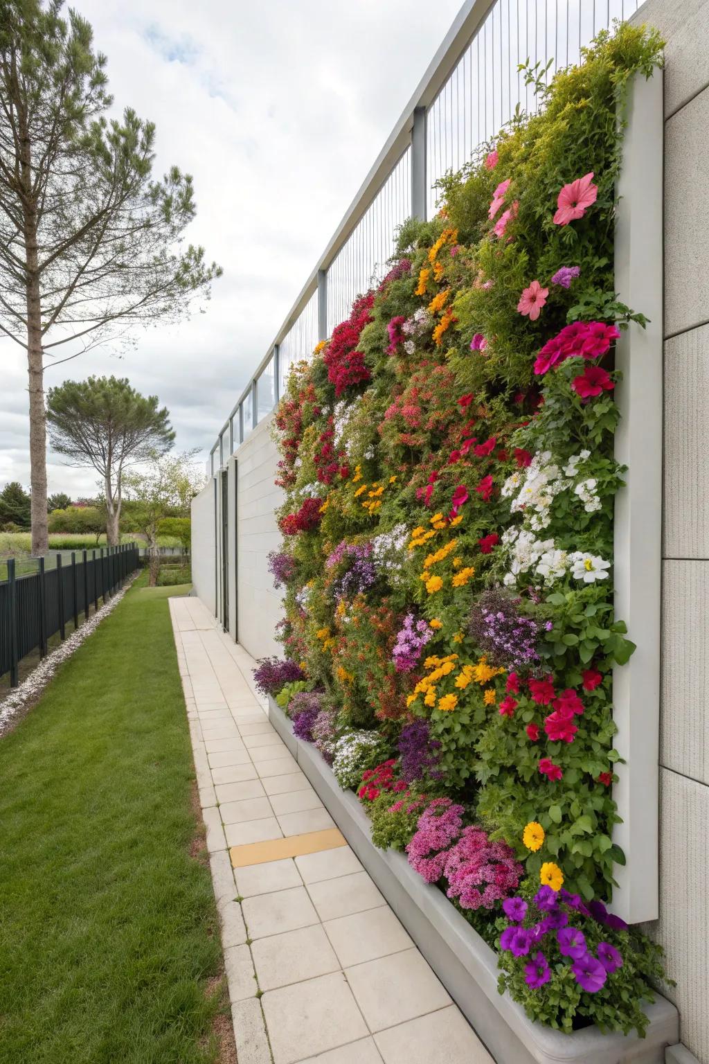 Vertical flower beds excel at maximizing area.
