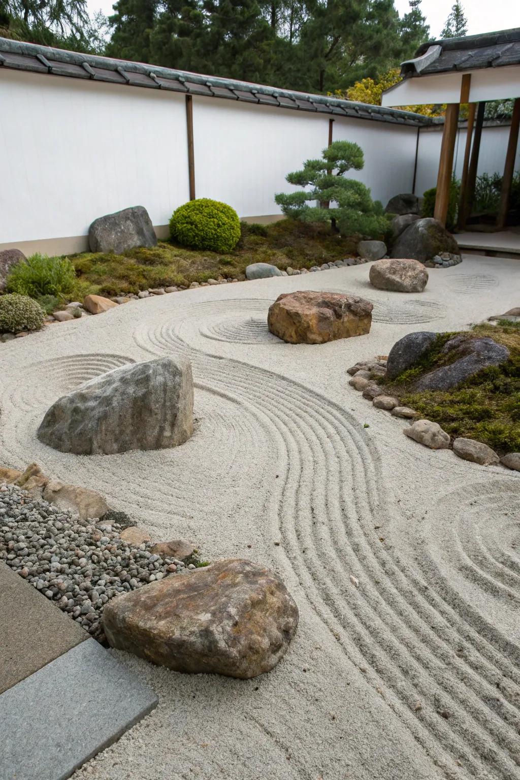 A Zen garden delivers a peaceful sanctuary within your outdoor space.