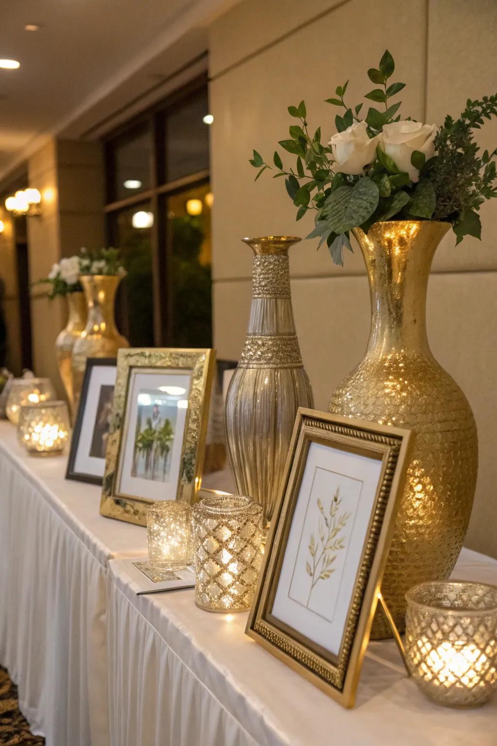 Gilt foil touches that enhance the decorations into an art form.