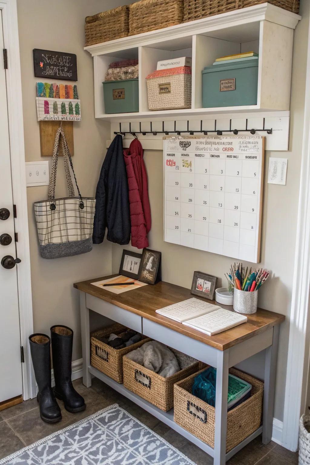 A central hub helps the family stay organized.