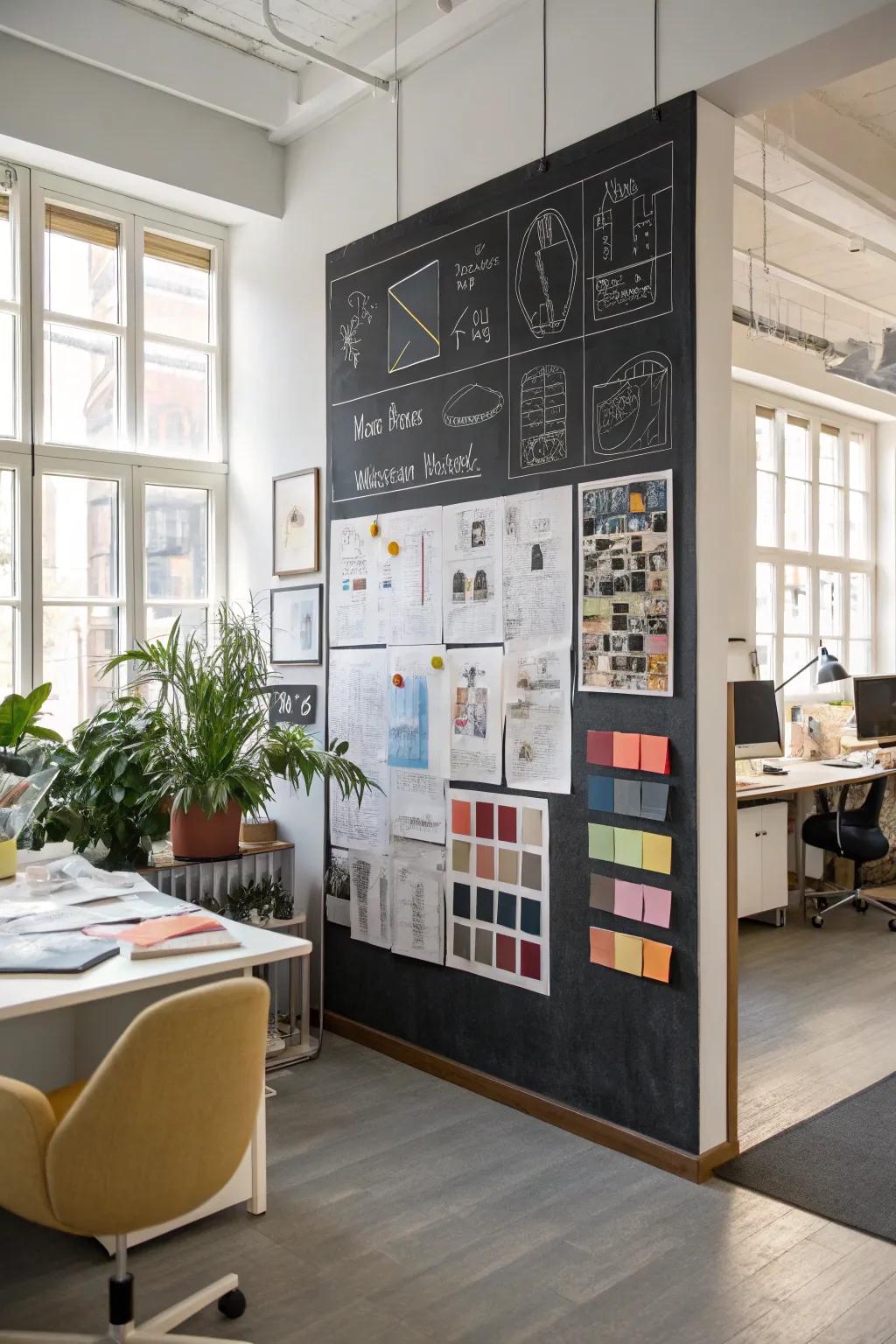 Let your creativity take flight with a chalkboard mood board.