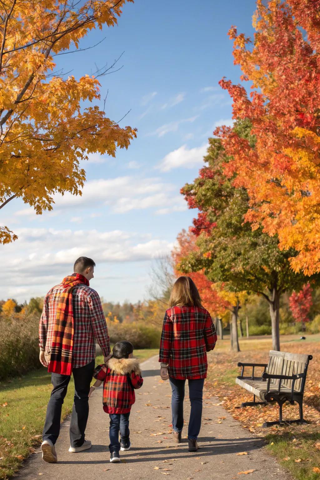 Plaid adds a traditional and inviting sense to autumnal family images.