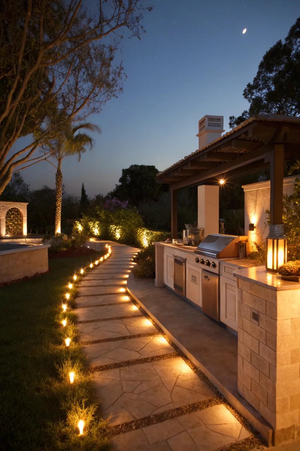 Pathway lighting improves aesthetics while ensuring safety.