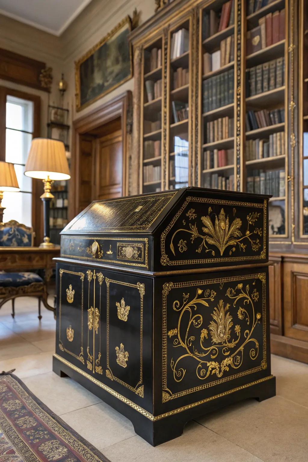 Ageless grace with an ebony and gold trunk.