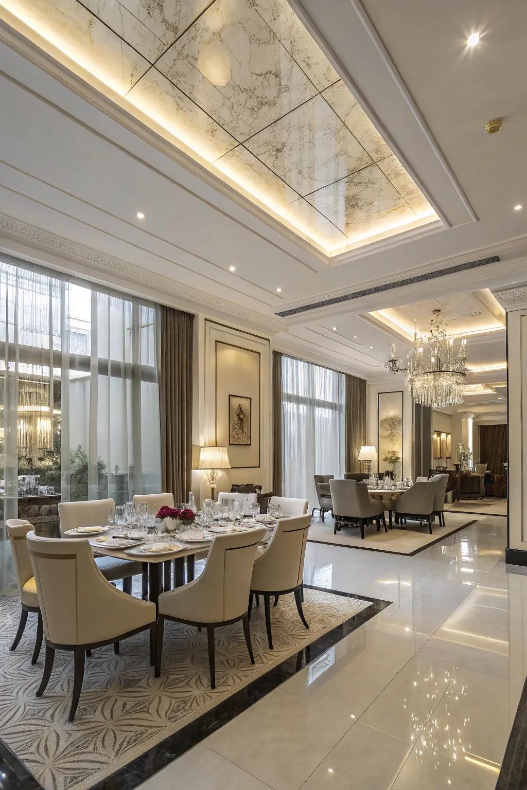 High-reflectance finishes enhance the sense of space and light.