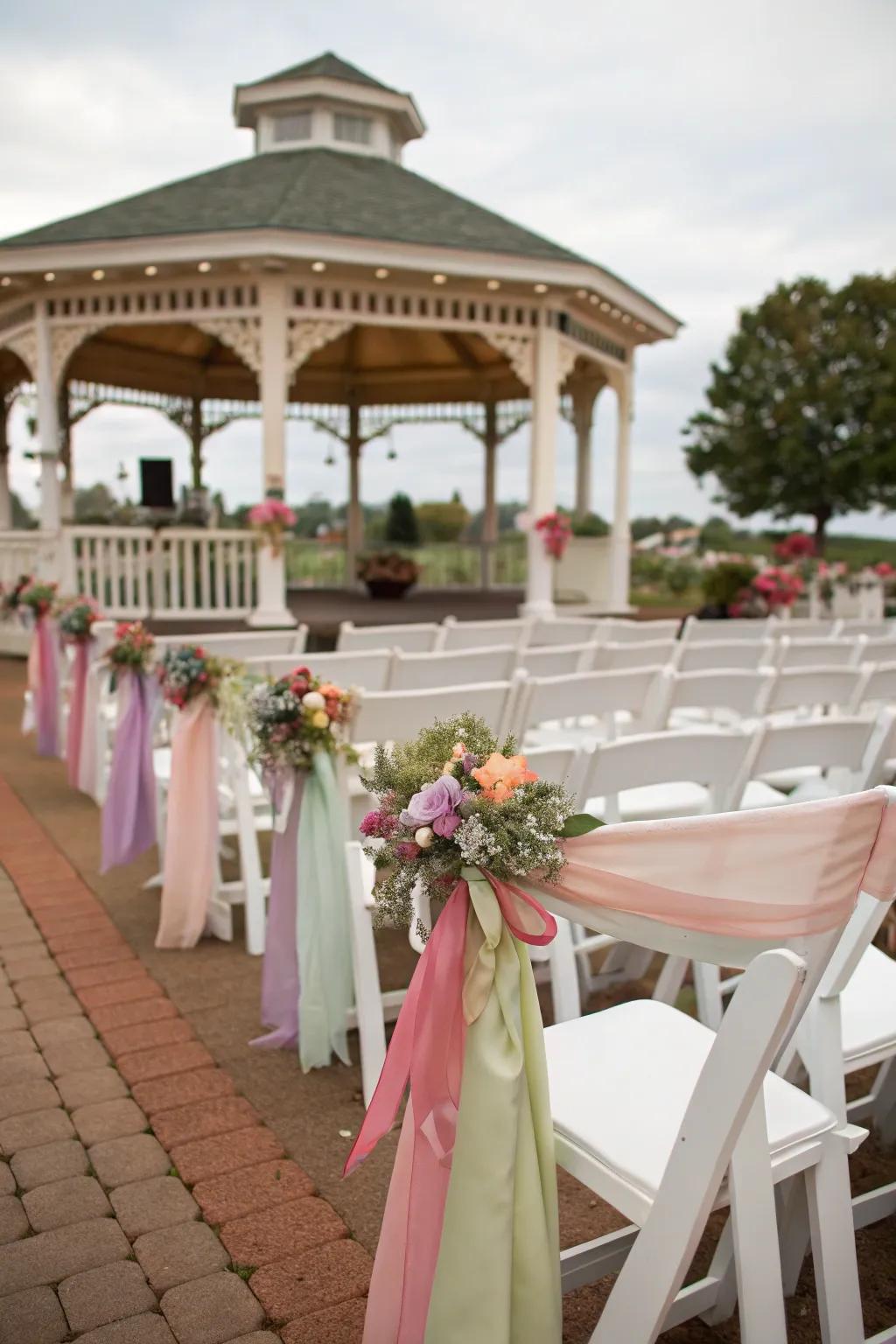 Fabric strip accents give the décor a whimsical and playful touch.