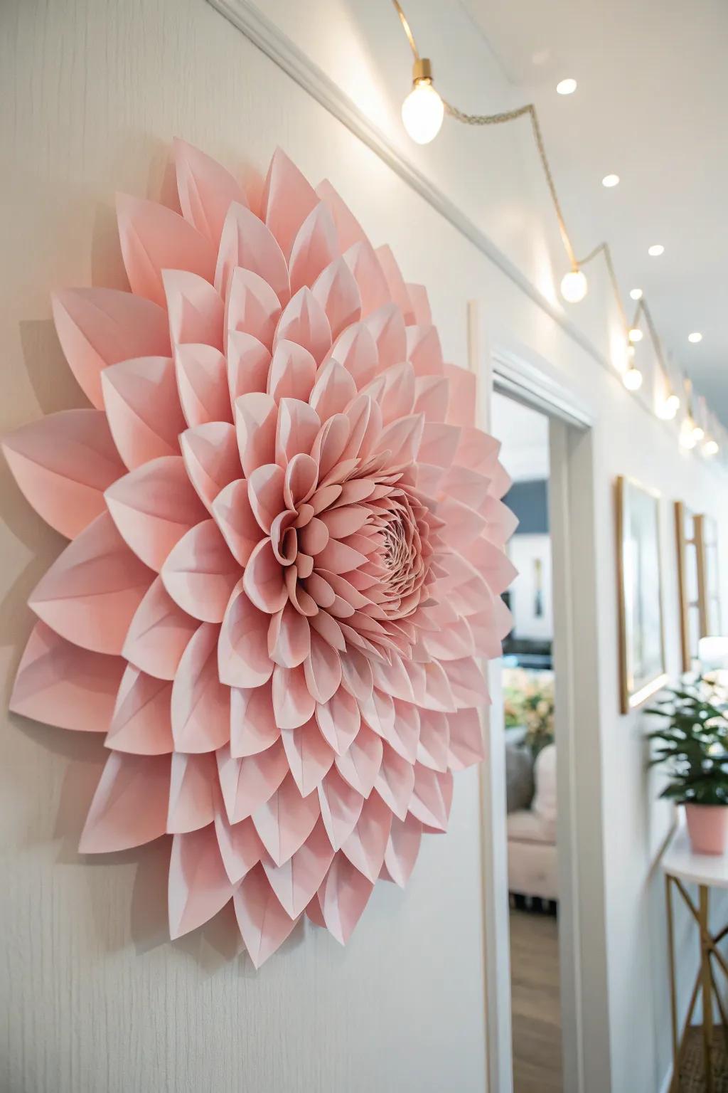 Add a dash of whimsy to your area with handmade blush paper blossoms. Ideal for a simple-bohemian vibe!