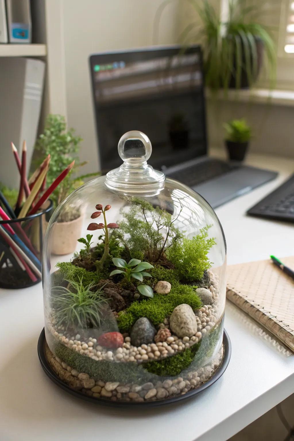 Introduce an organic touch to confined areas through a personalized flora vivarium.