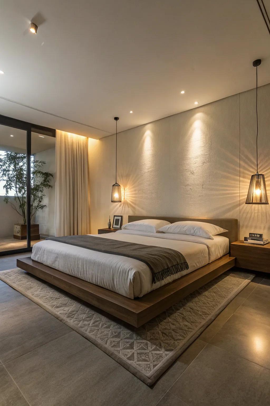 Floating beds offer a light and magical ambiance.