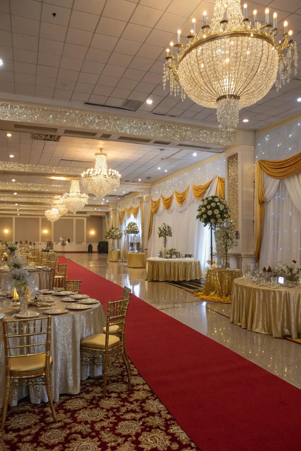 Achieve sophistication with glamorous gold and silver accents.