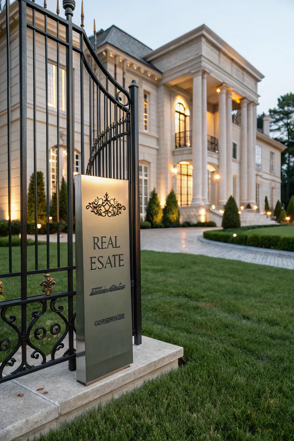 Sophisticated yard signs for luxury listings.