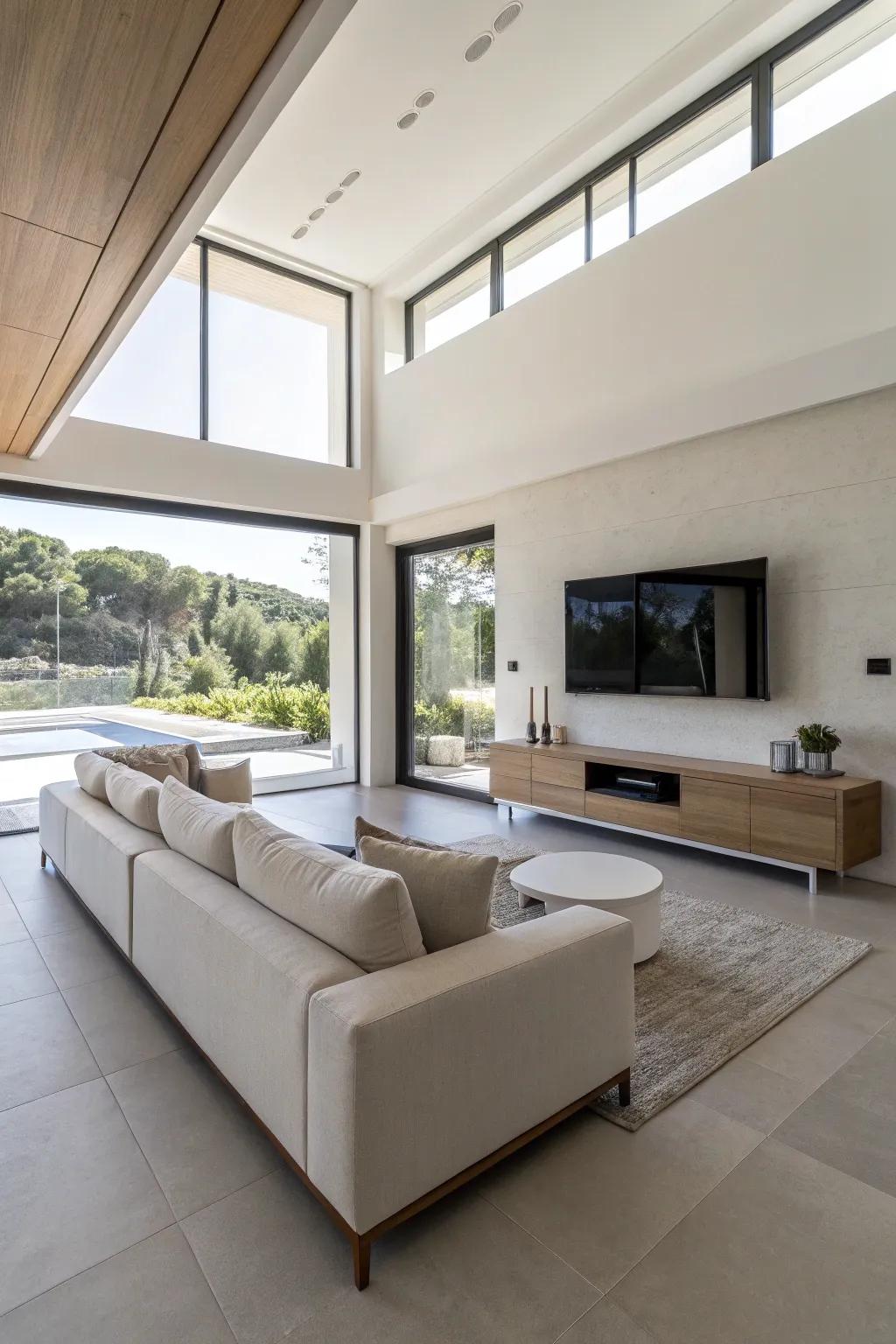 Elevated furniture cultivates an open, airy sensation.