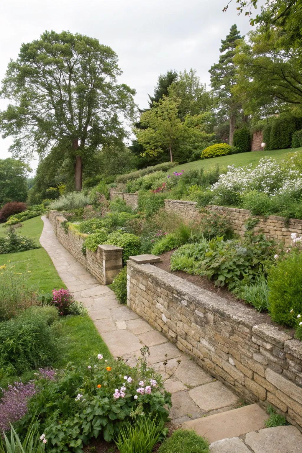 Retaining structures may double as privacy enclosures.