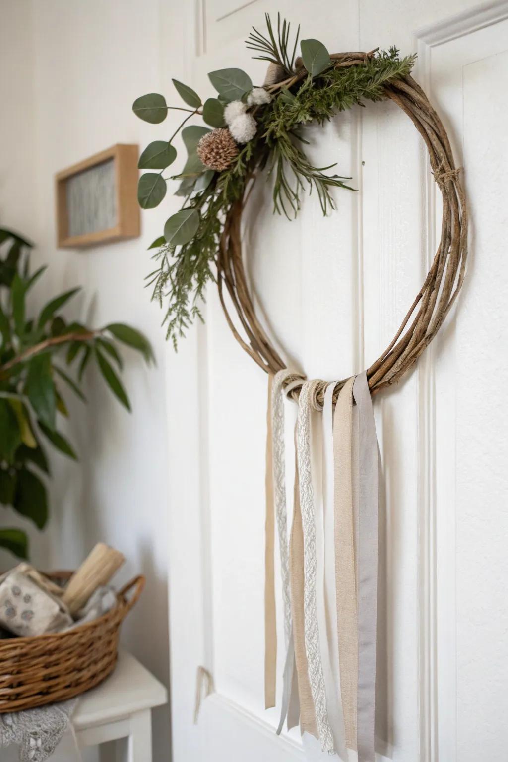 Achieve serenity with this minimalist zen wreath.