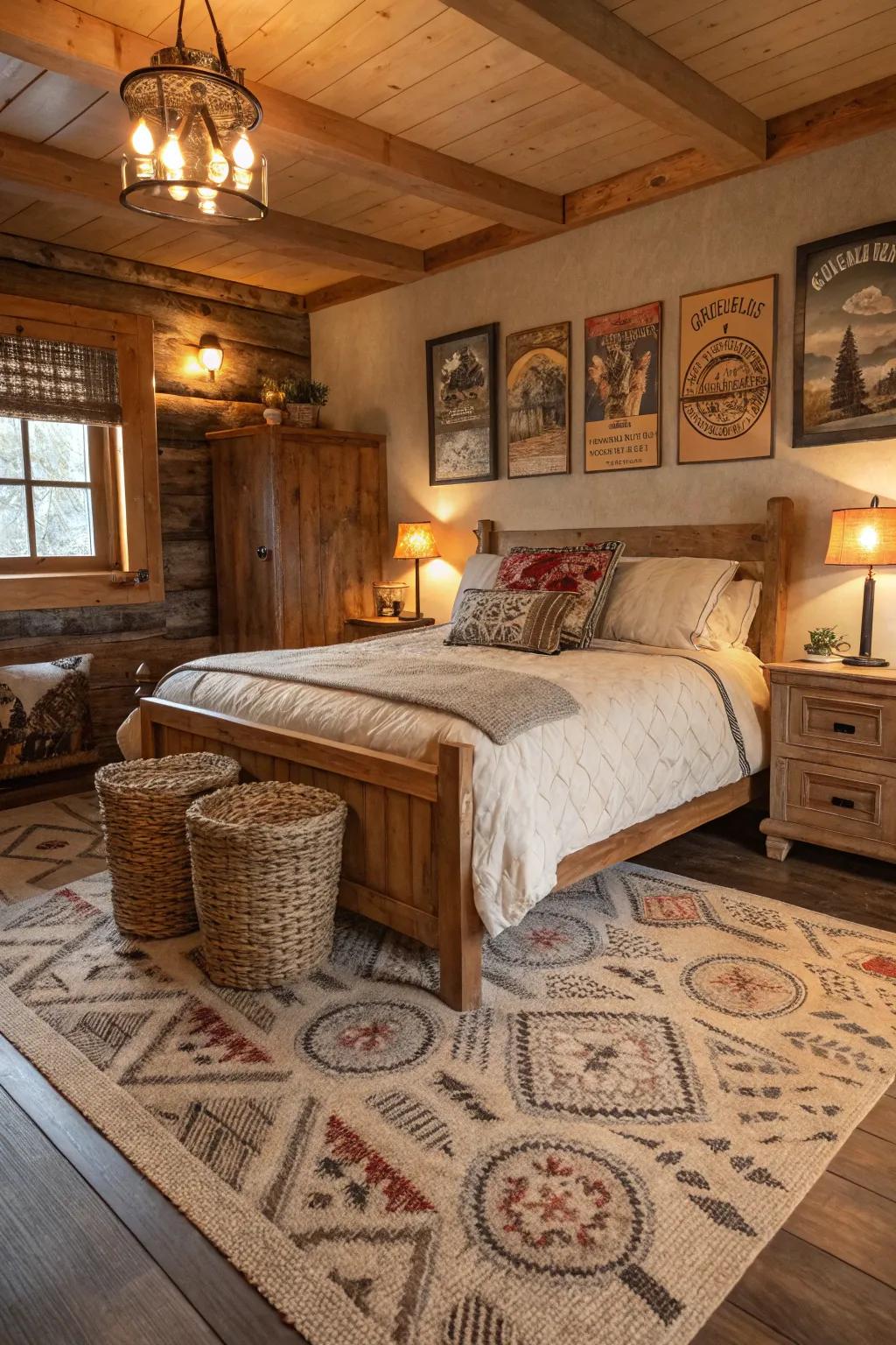Natural material rugs add texture and nature-inspired design.