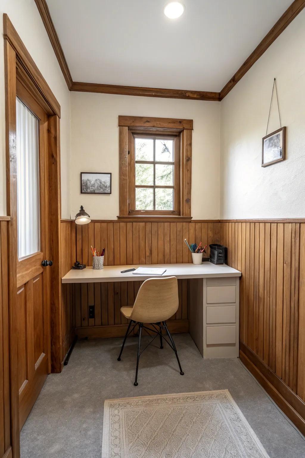 Understated paneling brings a light, spacious appeal.