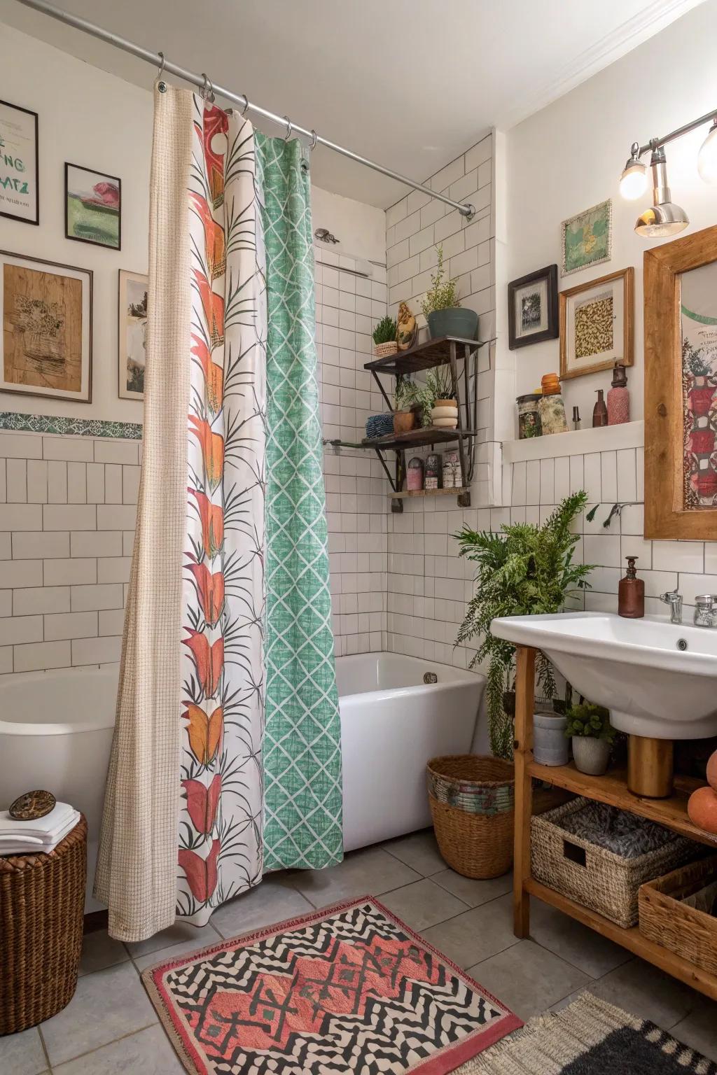 Eclectic blends personalize your bathroom space.