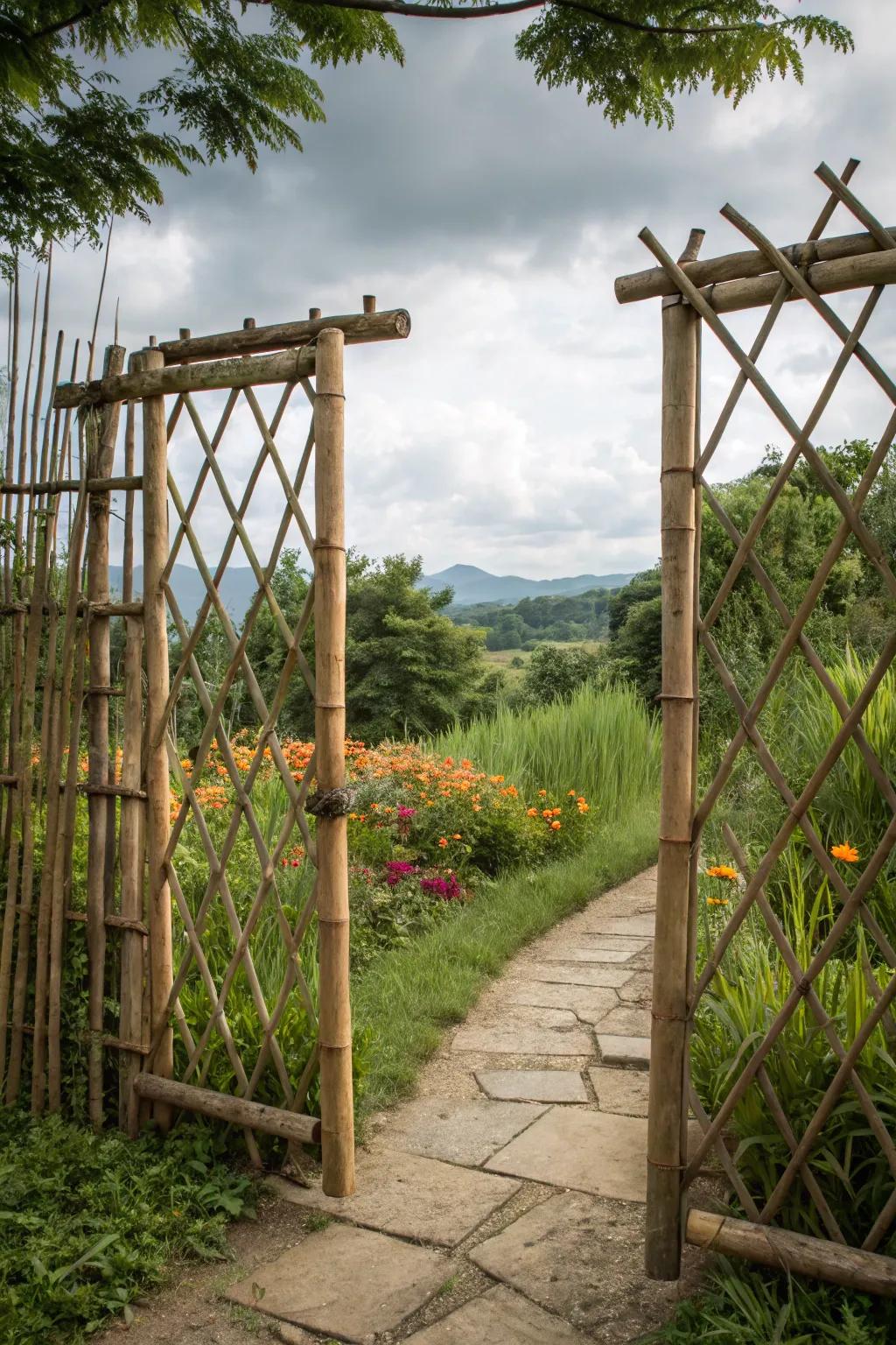 A reed entrance, embracing sustainability.