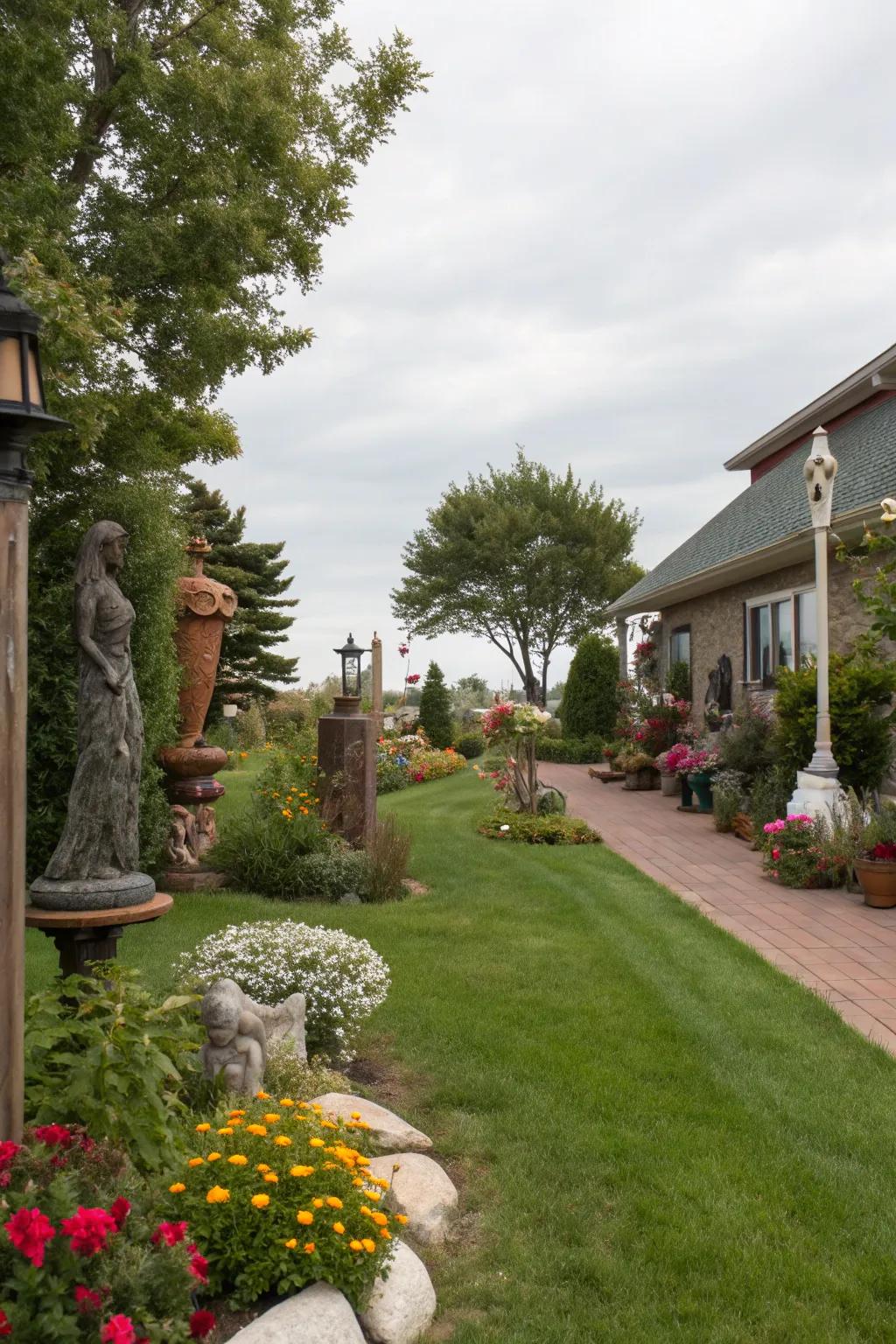 Exterior art turns your side yard into a personalized gallery.