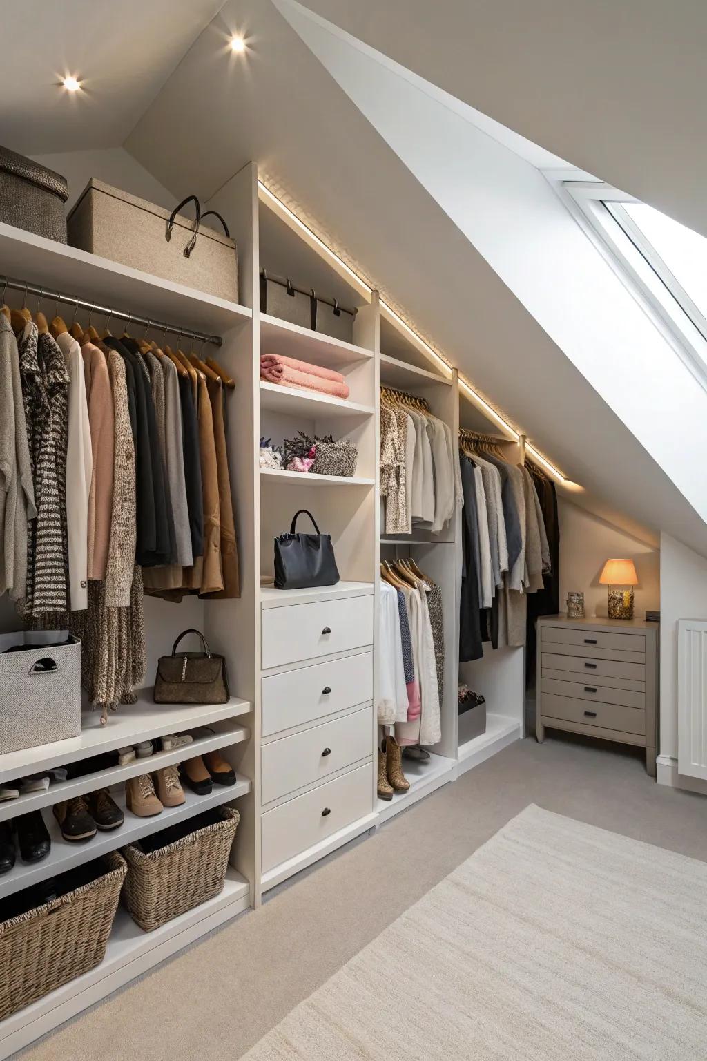 Horizontal organization can enhance accessibility and optimize space.