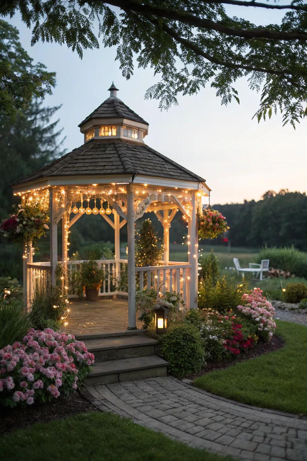 Quirky pixie lights inject a magical touch.