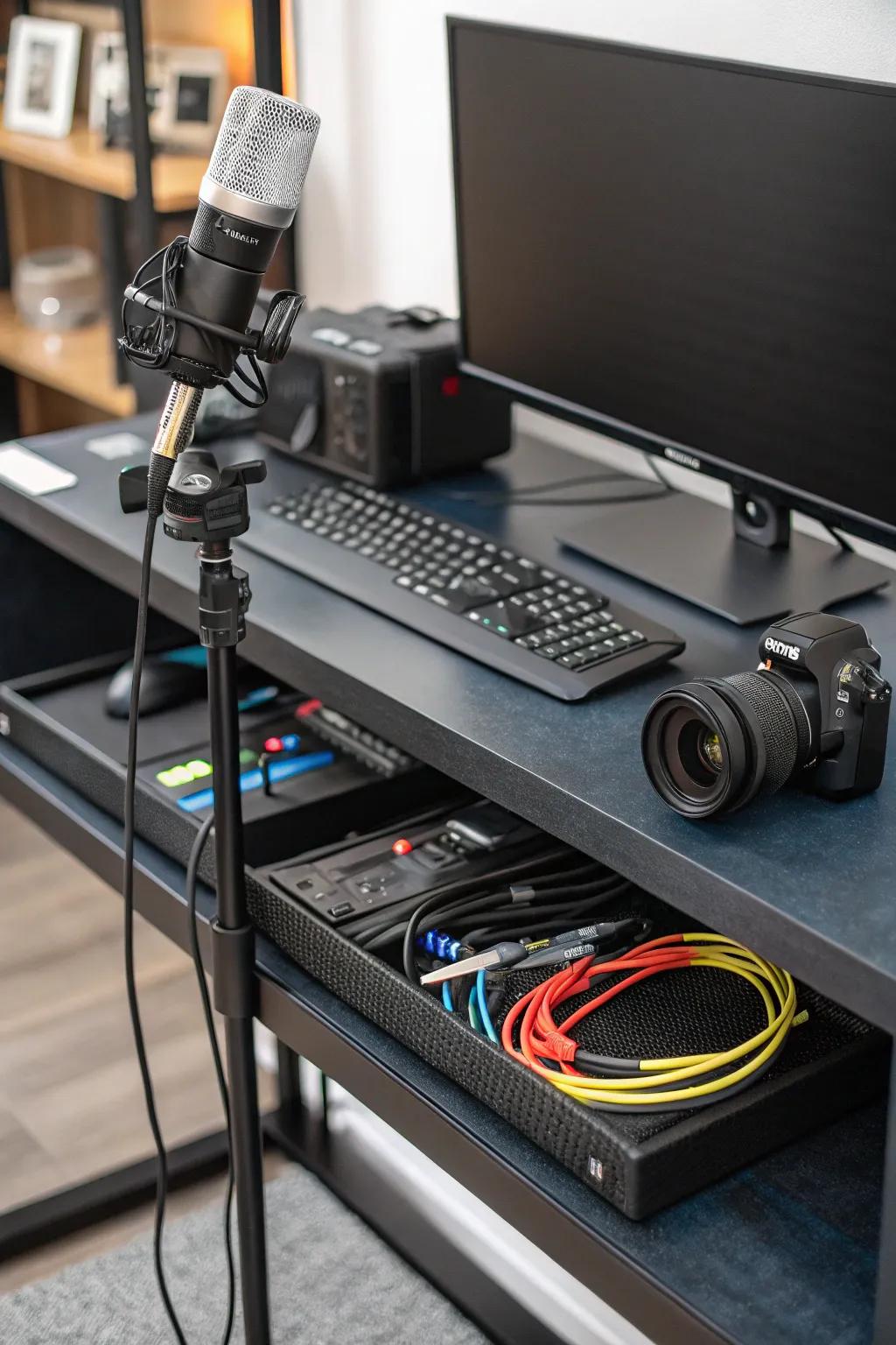 Keep your desk neat with innovative cable management.