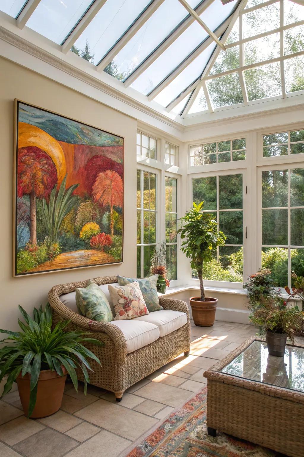 A focal point anchors your sunroom's design.
