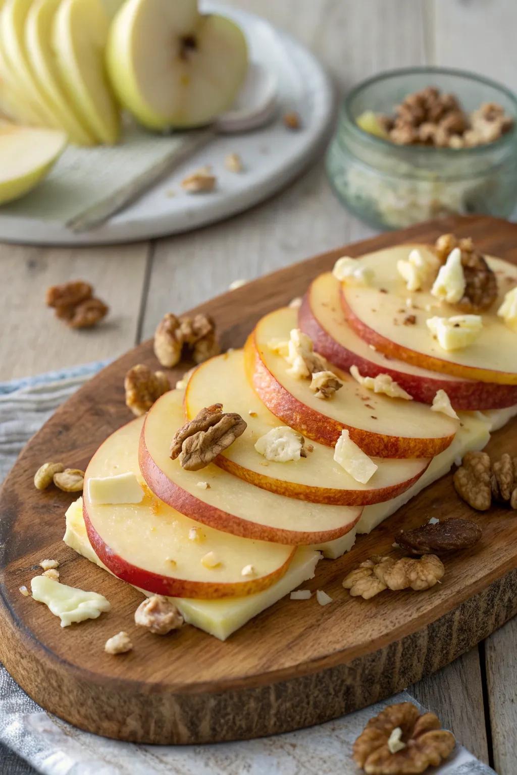 A captivating sweet and savory apple array.