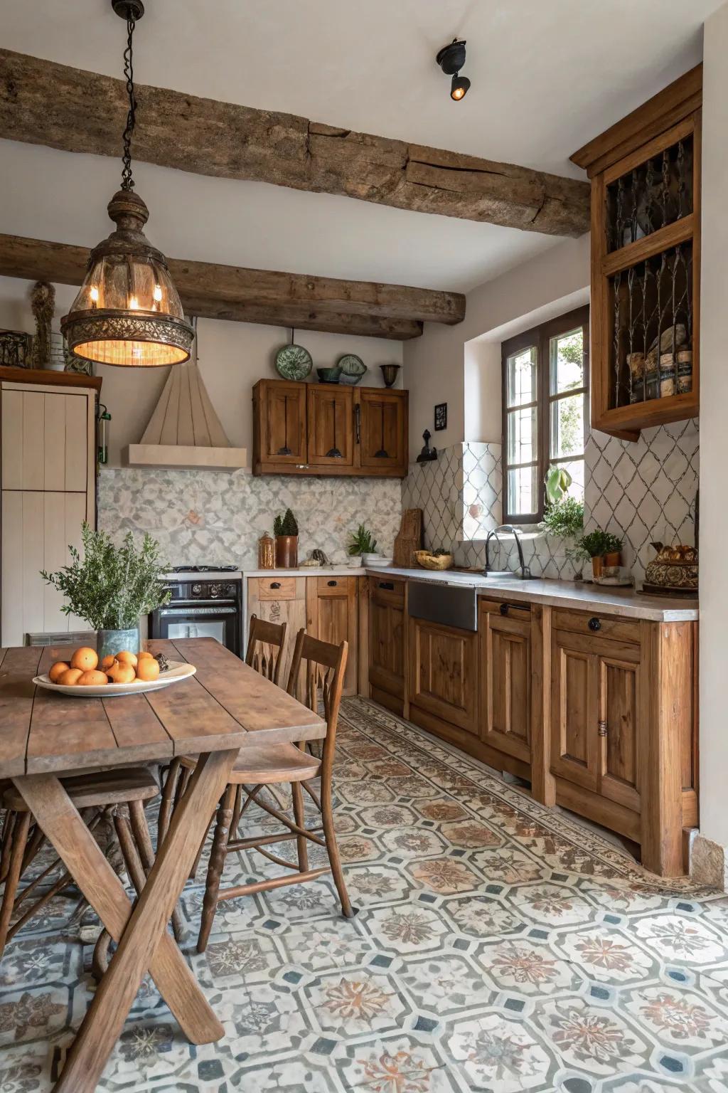 Zellige panels bring artisanal comfort and character to this kitchen.