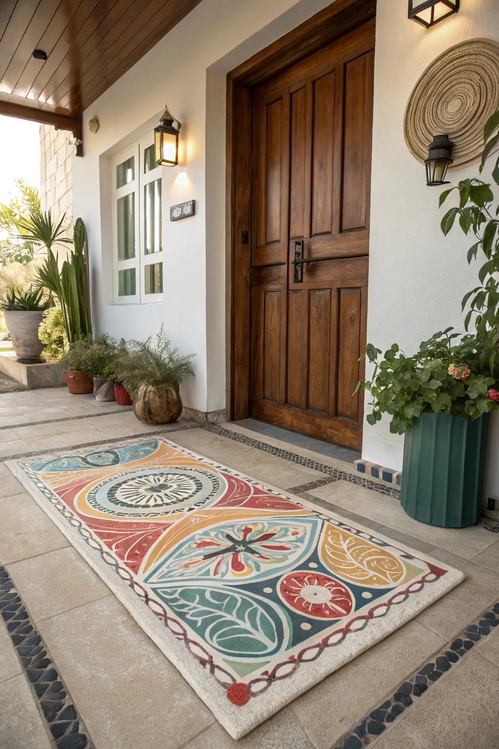 Express your creativity with abstract floor covering designs.