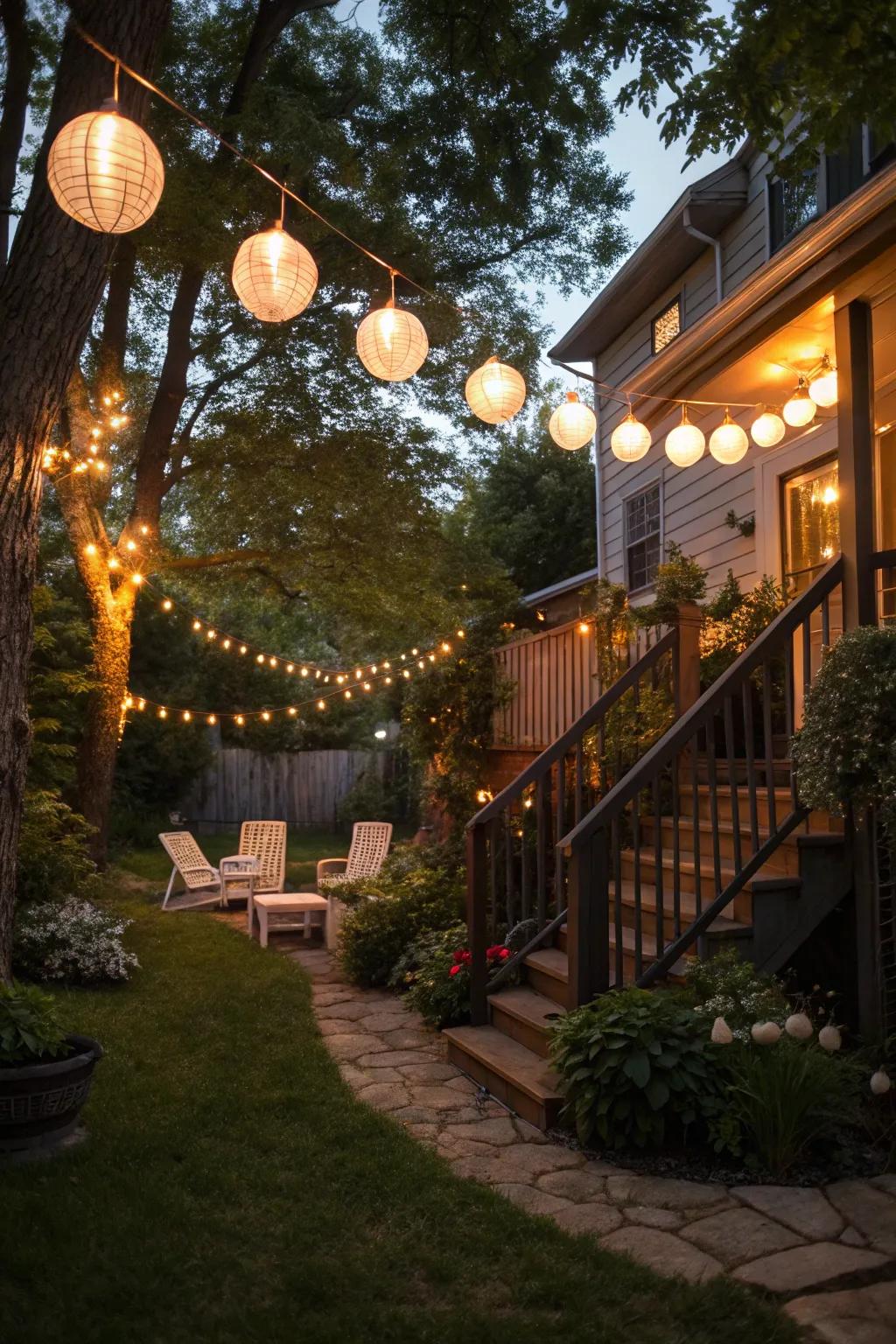 Gentle illumination elevates the ambiance of your garden after sunset.