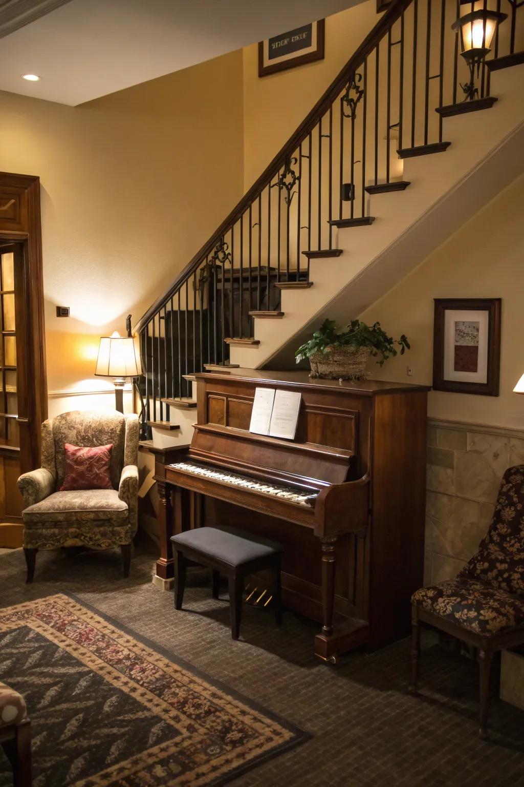 Revamp an unused alcove into a delightful piano space.