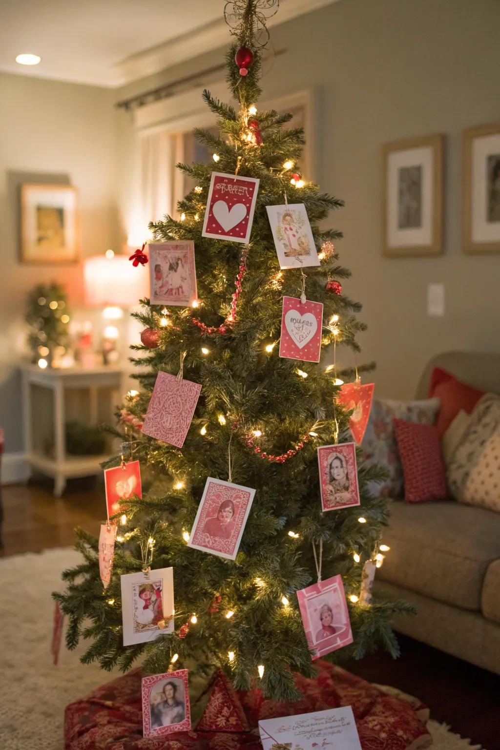 Vintage Valentine cards bring nostalgia and charm to your tree.