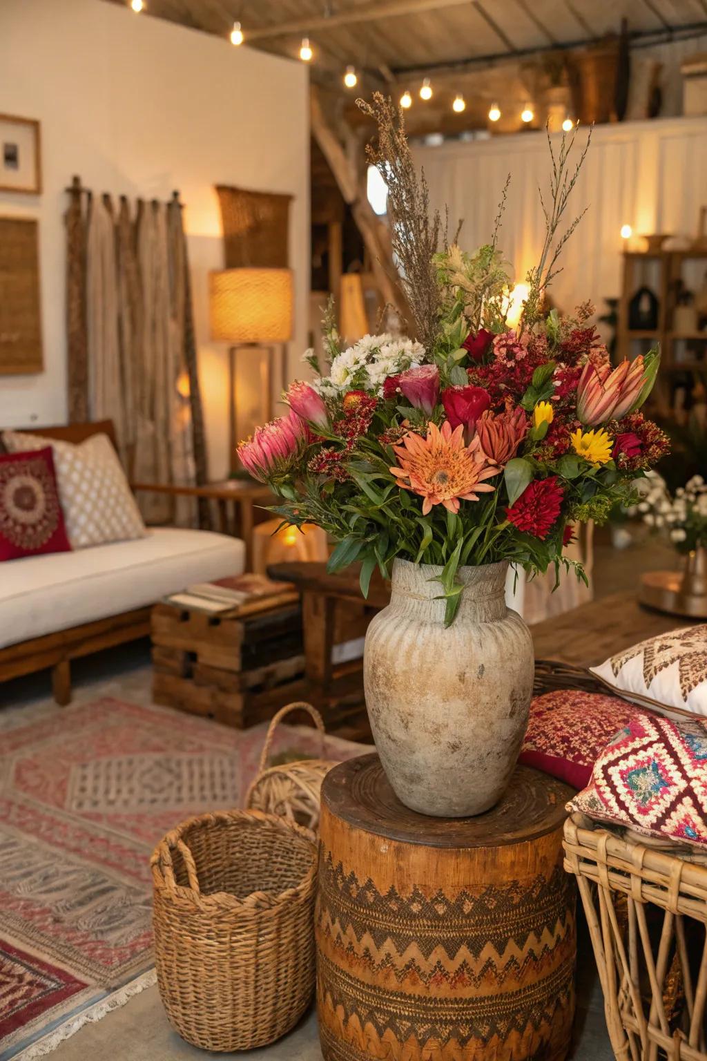 Striking flowers inject vibrancy and individuality to vase style.