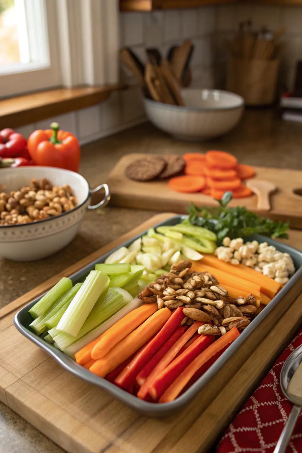 A platter decorated with flavorful nuts.