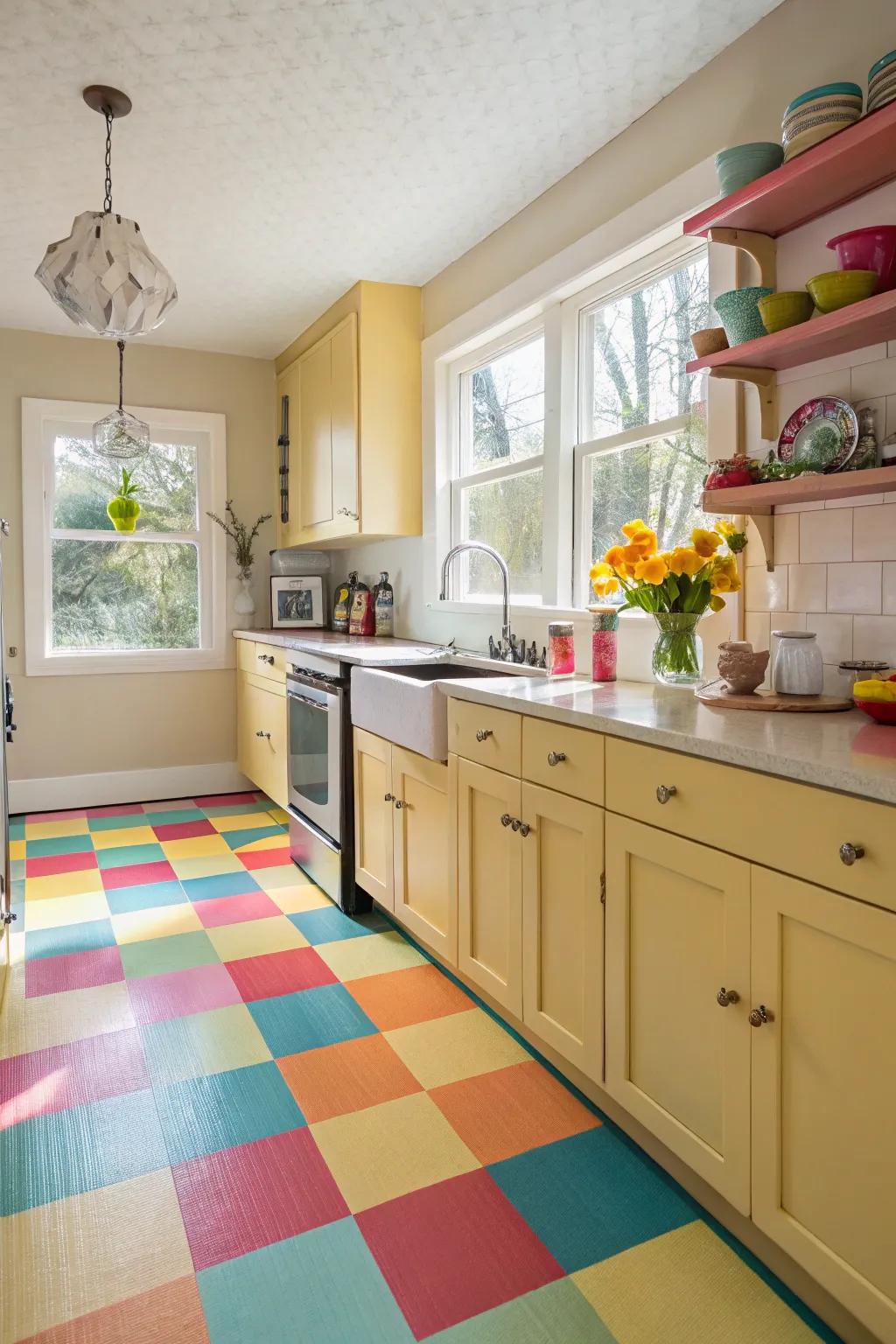 With vinyl flooring, adding a splash of color is simple.