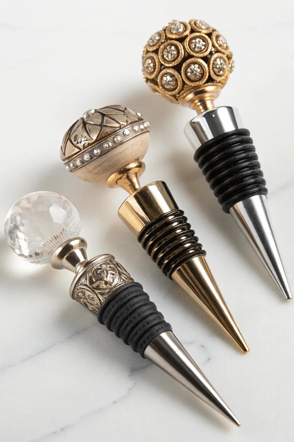 Refined wine fasteners as a chic and practical wedding token