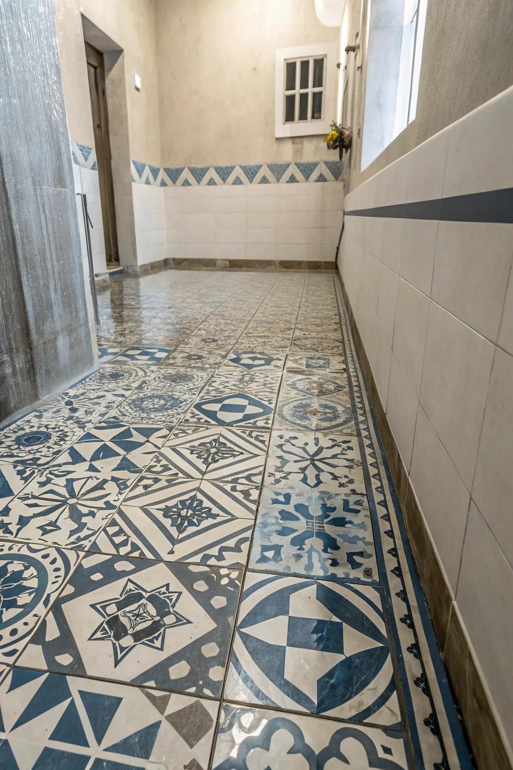 Geometric motifs extend a bold and artistic expression.