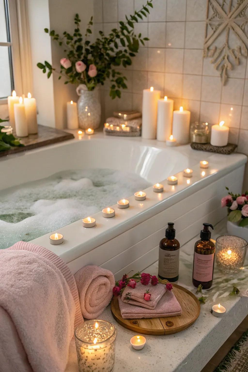 A serene spa setting within the comforts of home.